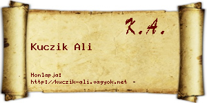 Kuczik Ali névjegykártya